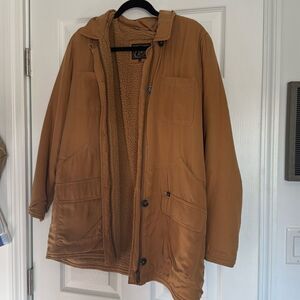 Tan Size Medium Jacket / Lined Inside - Pockets - Excellent Winter Jacket - OBEY